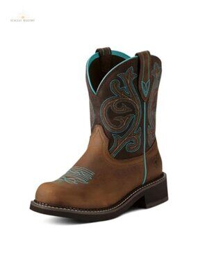 Women's Western Mid-Calf Boots with Leather Upper, 4LR Support